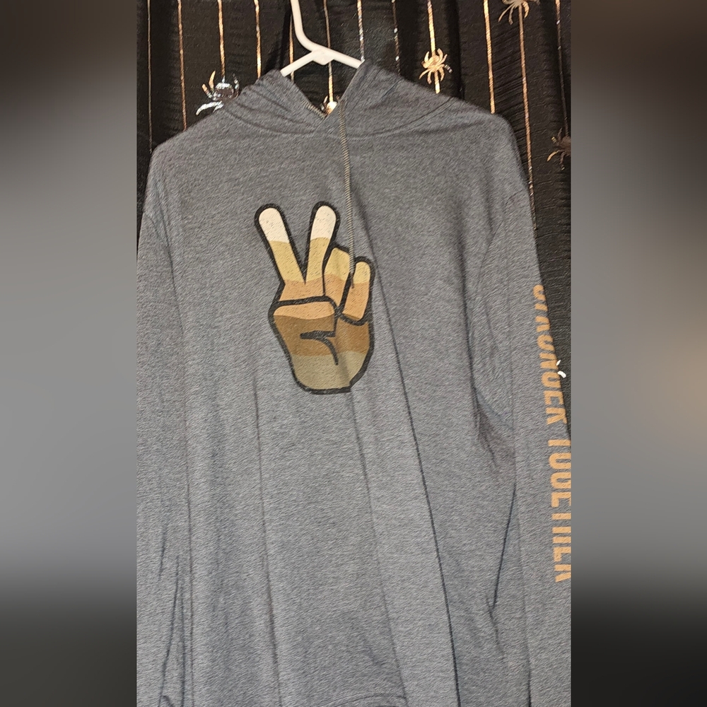 Anvil 'Stronger Together' Peace Sign Unity Mens Hoodie